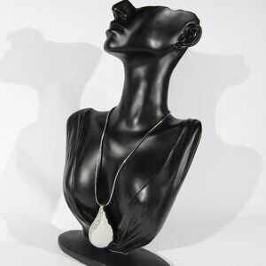 NWT Chico's Silver Tone Adjustable Tear Drop Pendant with Clear Rhinestones